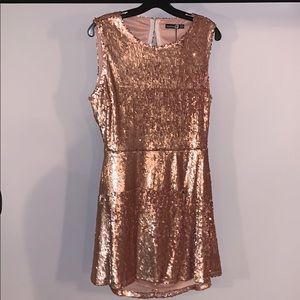 Lila Sequin Open Back Detail Skater Dress